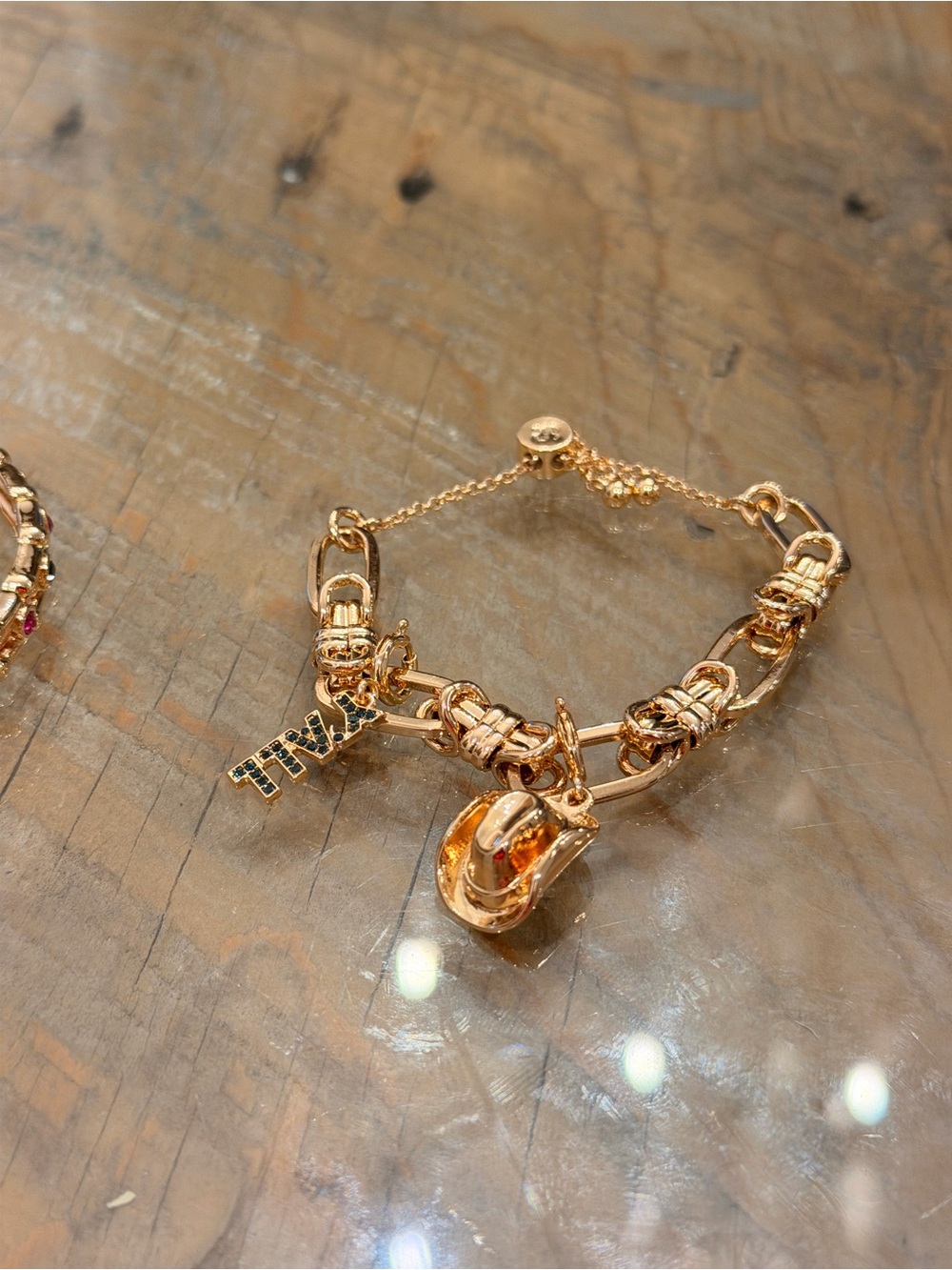 Bomb Party NWT “Southern Charm” Gold-Tone Bracelets Navy Leather Accent! - Picture 9 of 12